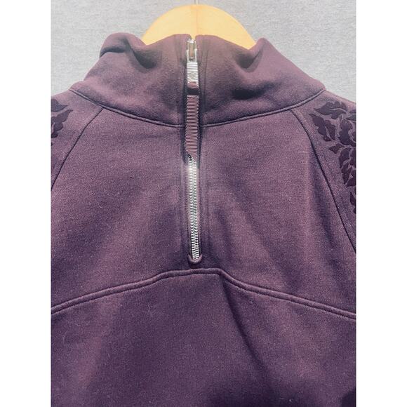 Lululemon Floral Flock Pullover Black Cherry Size 8/M {Read} - Picture 6 of 13